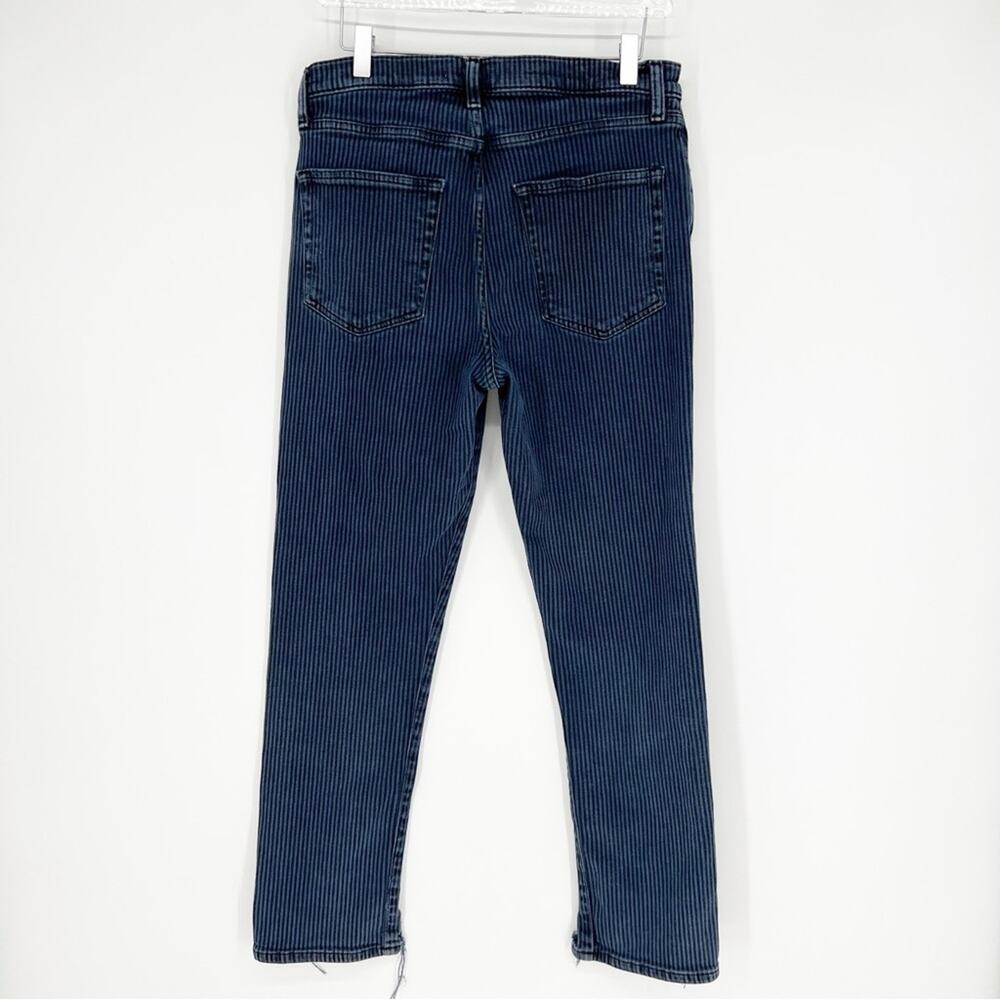 Etica Scarlett Mid Rise‎ Skinnyish Leg Chewed Hem Jeans 30 Night Stripe - Picture 3 of 9